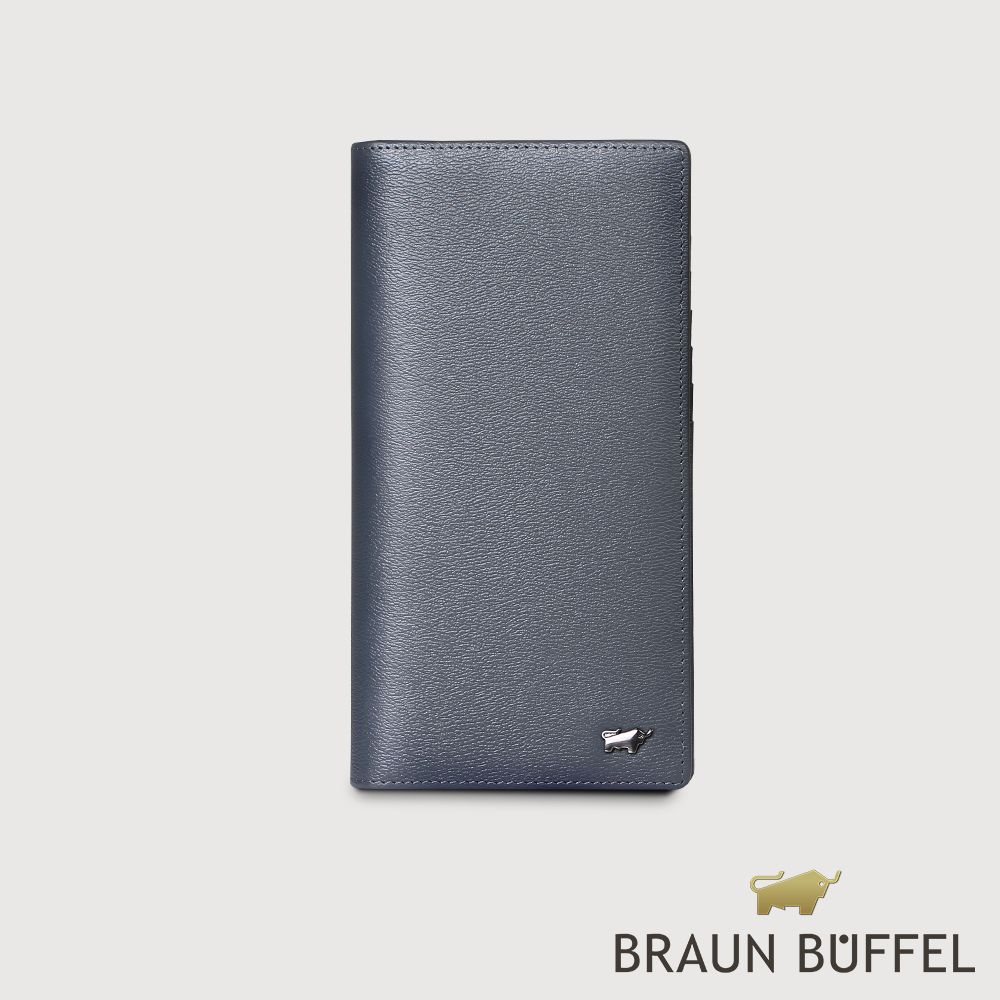 【BRAUN BUFFEL 德國小金牛】台灣總代理 波索-A 15卡長夾-藍色/BF519-631-NY