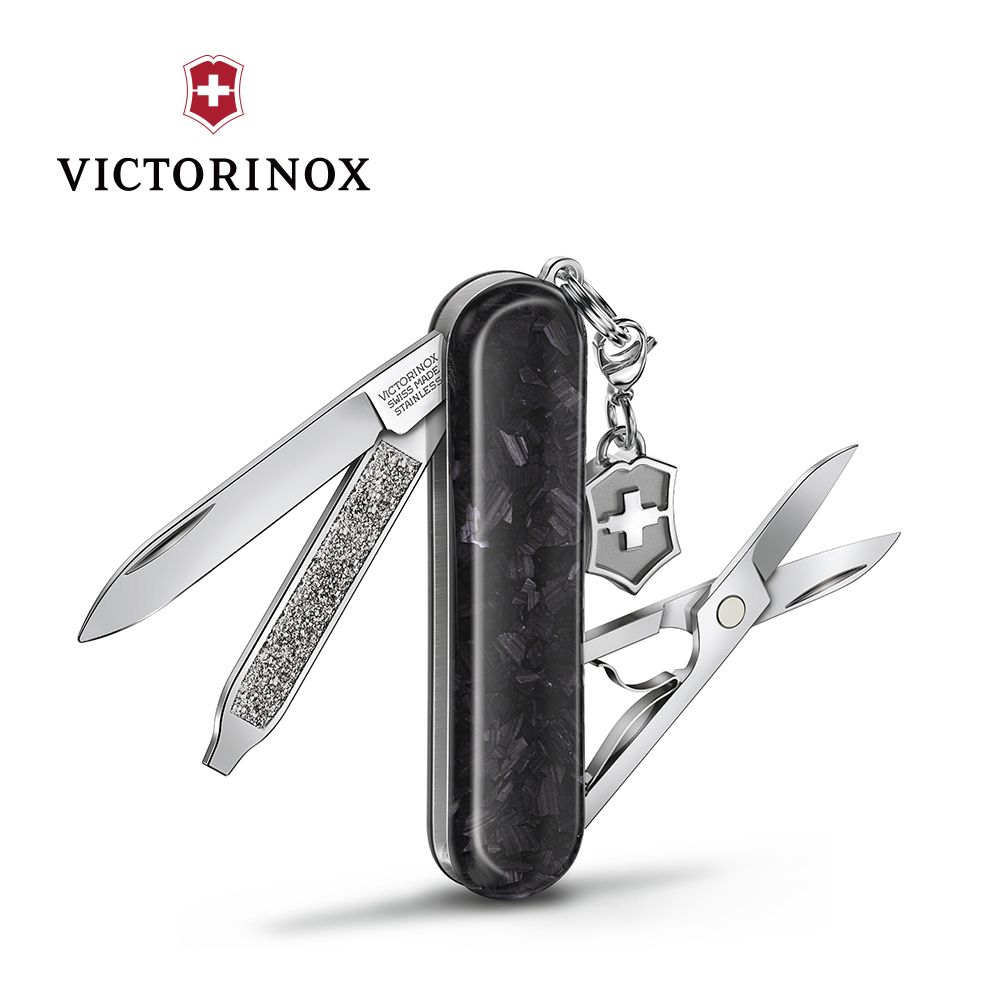 VICTORINOX 瑞士維氏 Classic 閃耀系列五用瑞士刀 - 碳纖維紋