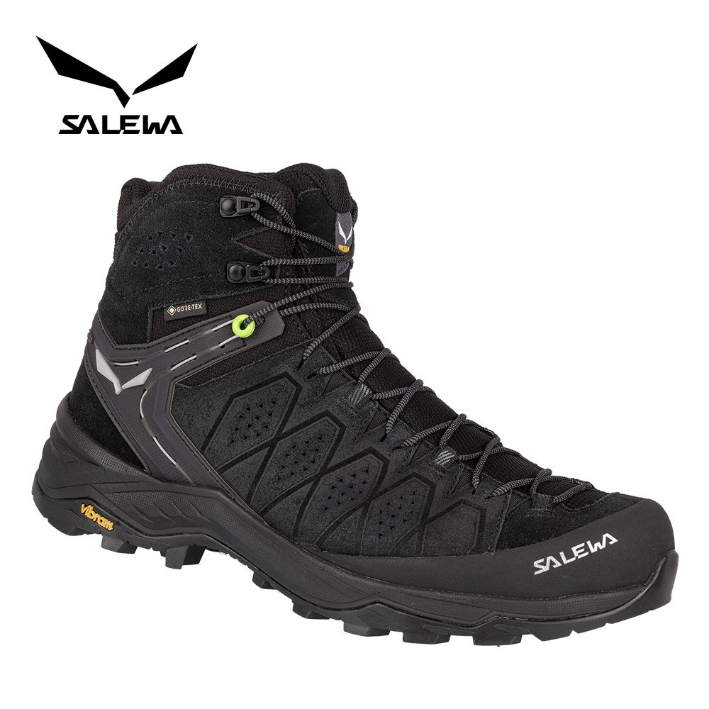 【SALEWA 義大利】ALP TRAINER 2 MID GORE-TEX 防水登山健行鞋 男/ 黑色 (0971)/ UK 7.5