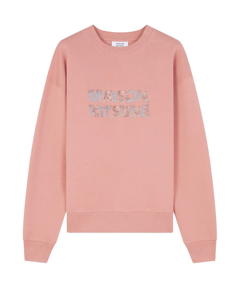 MAISON KITSUNÉ 鳳仙花粉紅童話狐狸字母LOGO舒適衛衣_女/ L