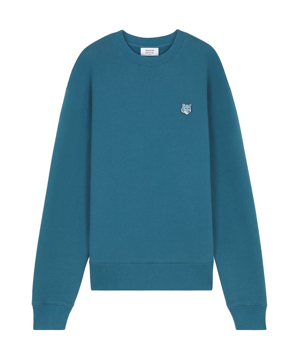 MAISON KITSUNÉ 湖水藍變化狐狸頭LOGO舒適衛衣_中性/男/ M