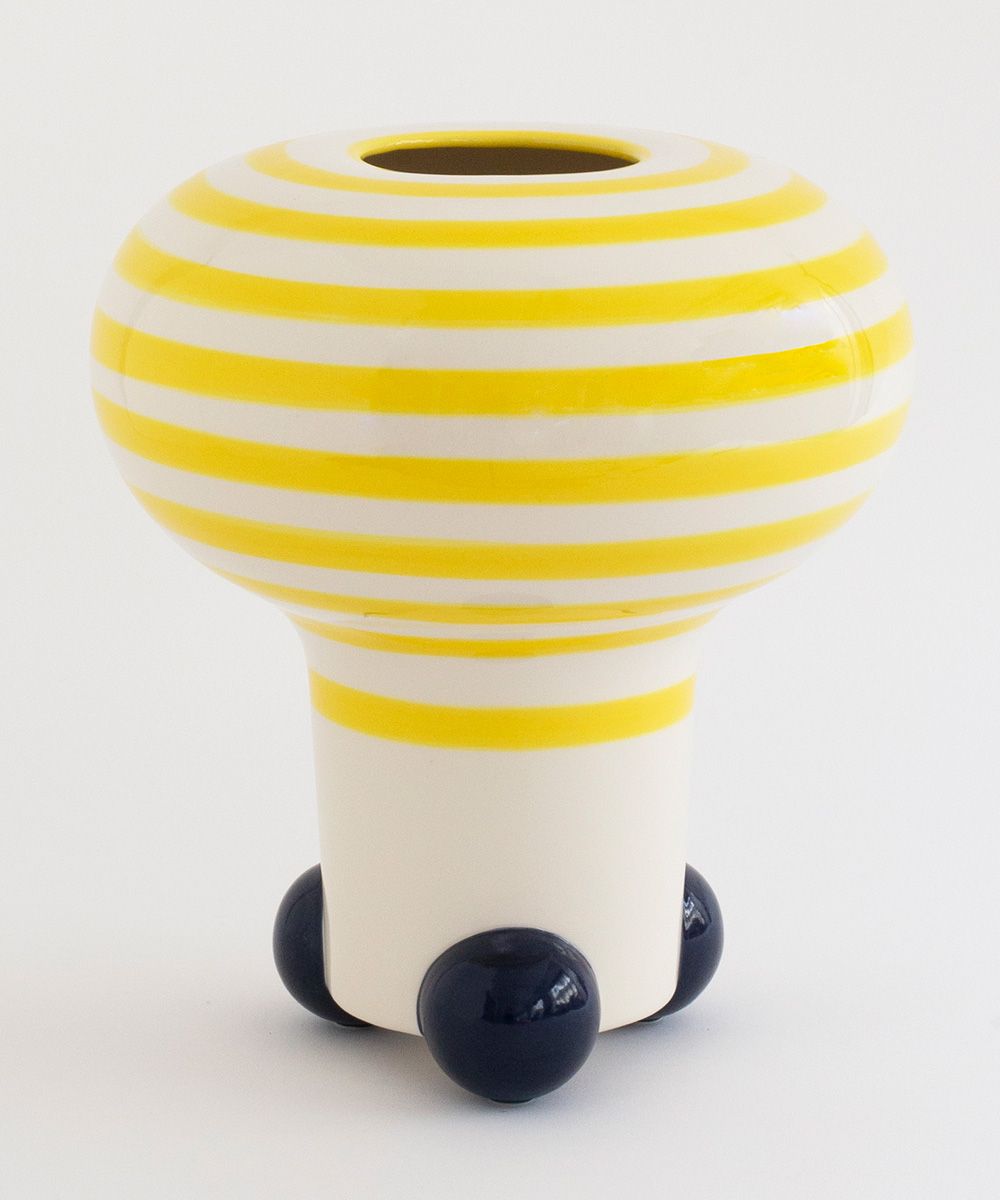 raawii MUSHROOM 花瓶-黃條磨菇