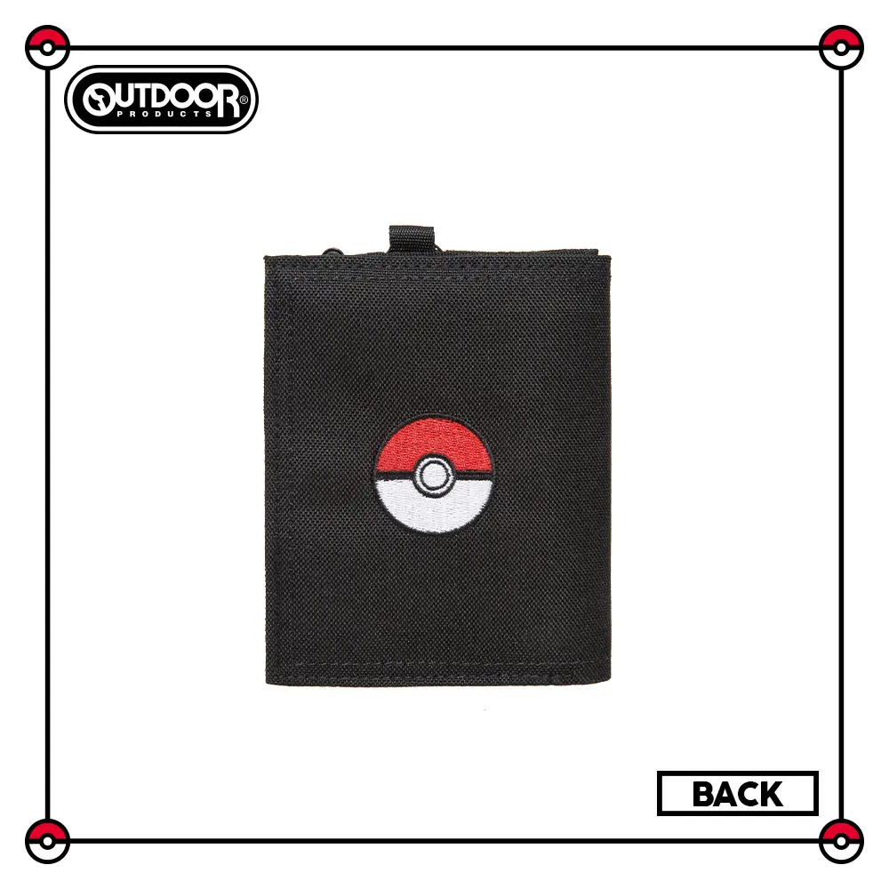 OUTDOOR 寶可夢Pokemon訓練家系列對折短夾/ 黑色/ ODGO20C09BK