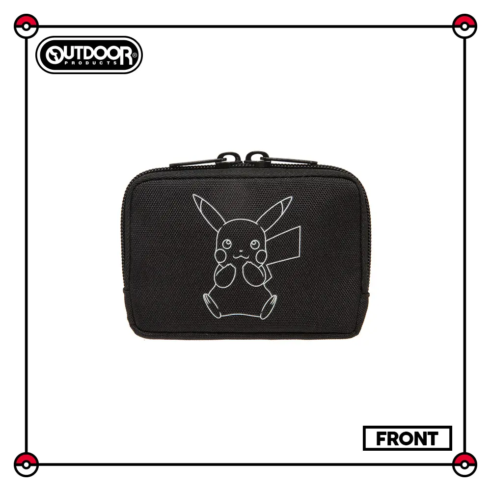 OUTDOOR 寶可夢Pokemon夜光皮卡丘零錢包/ 黑色/ ODGO21A07BK