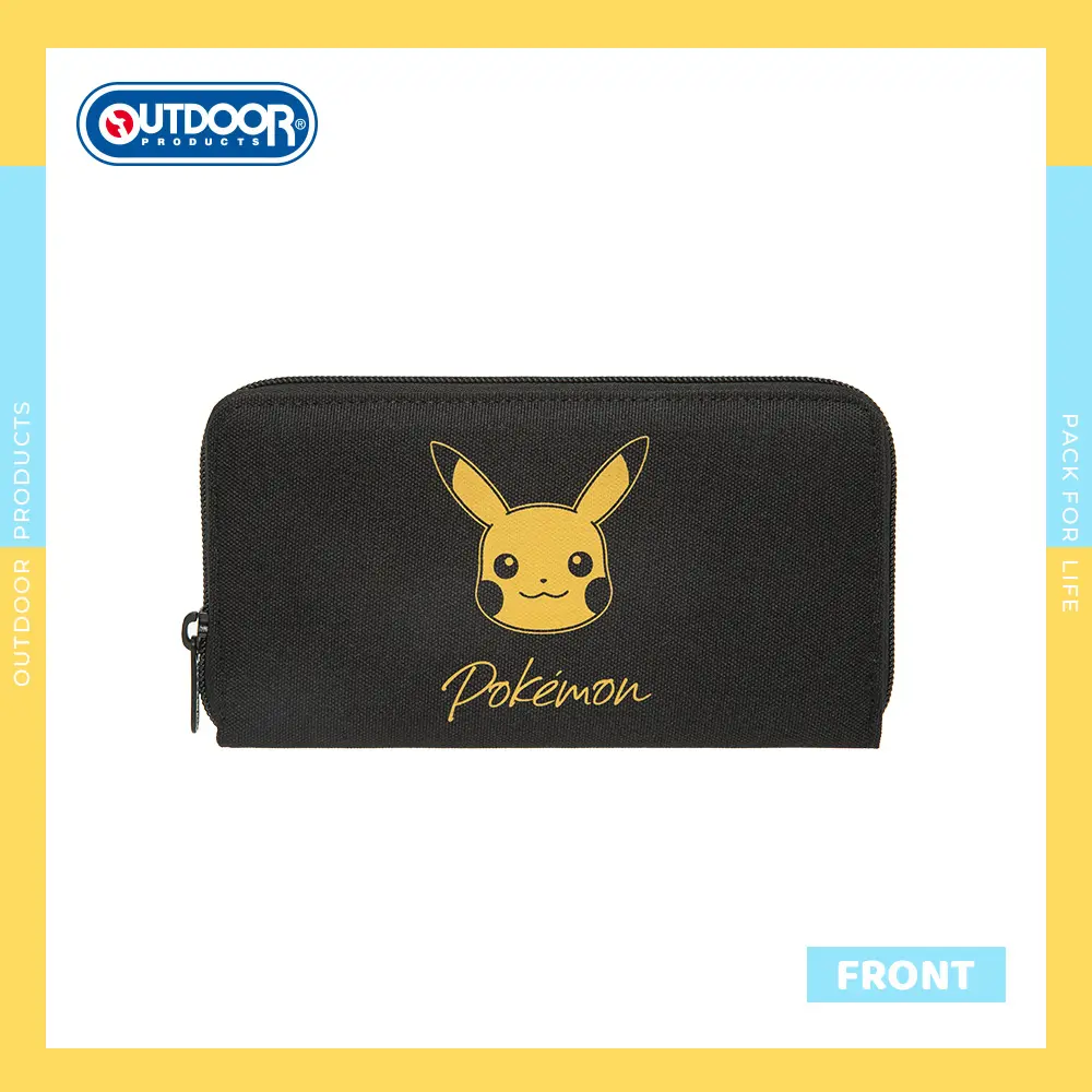 OUTDOOR 寶可夢Pokemon金典皮卡丘長夾/ 黑色/ ODGO22S07BK