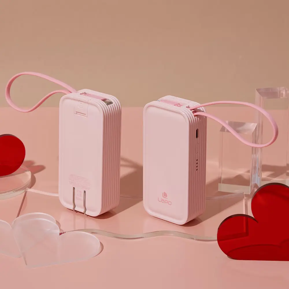 LaPO LITE POWER BANK WT-06二合一充電器行動電源/ Type-C/ 粉紅色