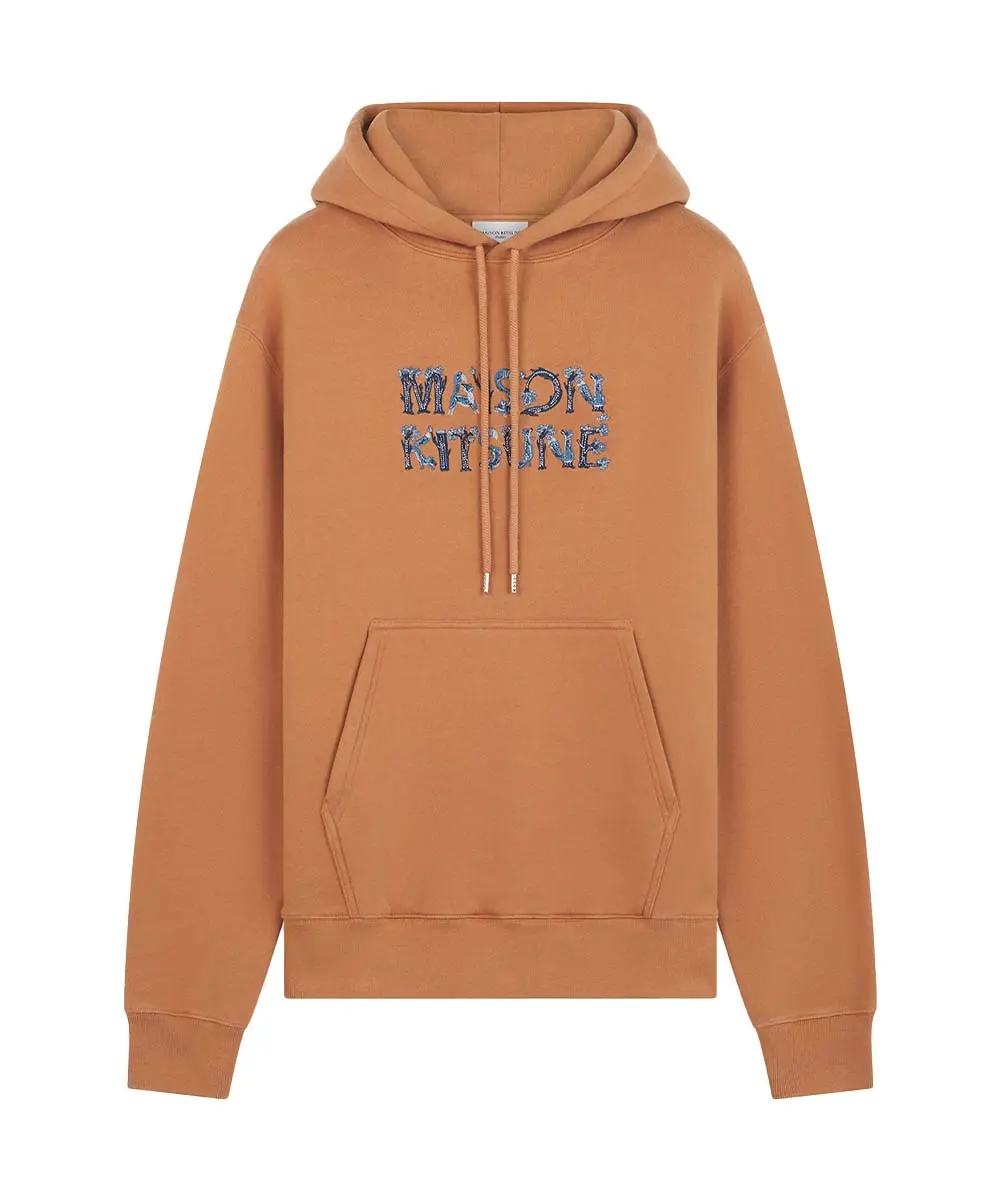 MAISON KITSUNÉ 紅杉色童話狐狸LOGO舒適連帽衛衣_中性/男/ S