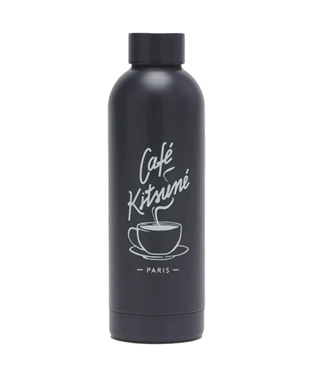 CAFÉ KITSUNÉ 黑色咖啡杯圖案保溫瓶(500ml)