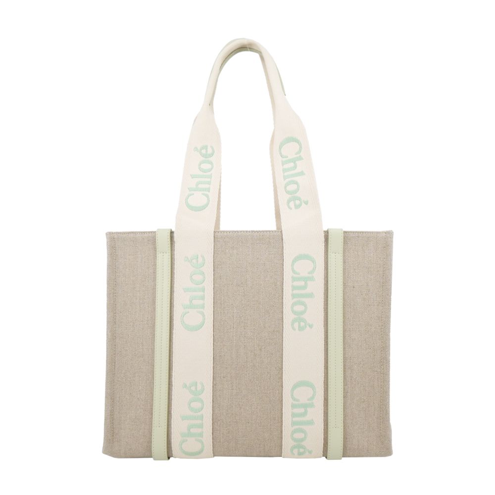 Chloe Woody tote bag帆布托特包(中號/淺綠)/平行輸入