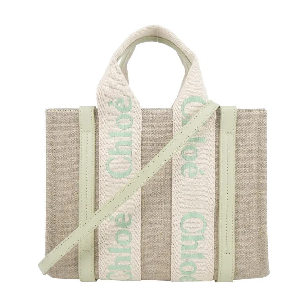 Chloe Woody tote bag帆布迷你兩用包(小號/淺綠)/平行輸入