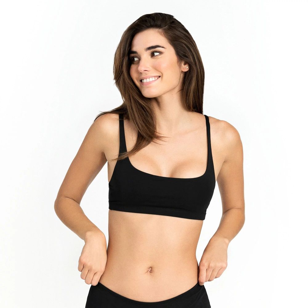 Bread & Boxers Soft Bra 舒適有機棉女用無鋼圈內衣/ 黑/ L