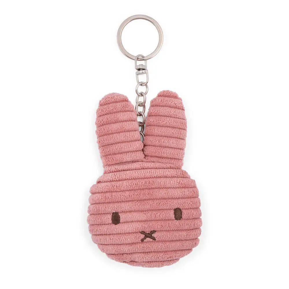 荷蘭BON TON TOYS Miffy拍拍米菲兔ECO燈芯絨鑰匙圈/ 玫瑰粉/ 10cm