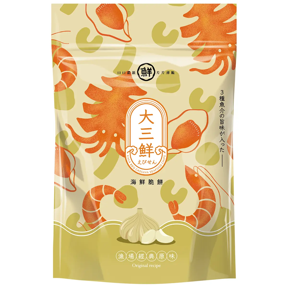 KAKA大三鮮海鮮脆餅/ 漁場經典原味/ 81g
