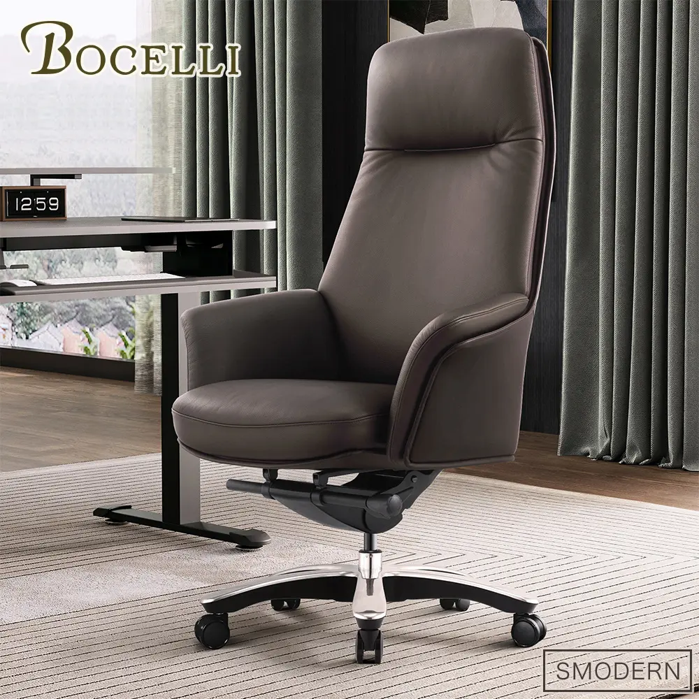 【BOCELLI】MODERN當代風尚高背辦公椅(義大利牛皮)深棕