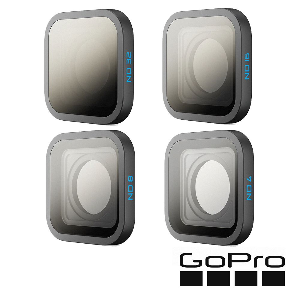 GoPro ND 濾鏡 4 件組 HB-Series ND4/ND8/ND16/ND32 AENDF-001 公司貨 適用於 HERO13 Black 加贈3C商品專用束口相機袋