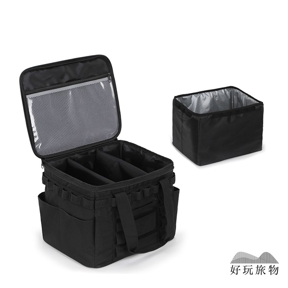 【好玩旅物】戶外露營多功能牛津布保溫保冷袋/ 黑色