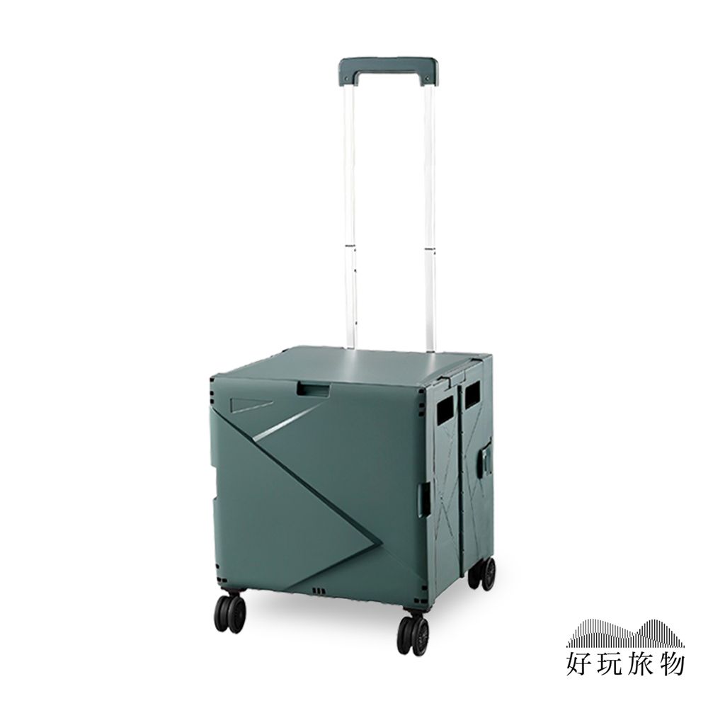 【好玩旅物】萬象煞車輪_拉桿折疊收納野餐購物推車/ 萬象煞車輪/ 軍綠