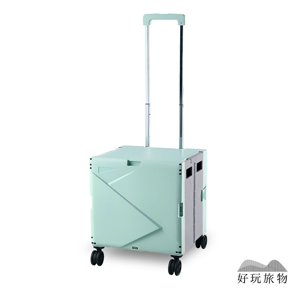 【好玩旅物】萬象煞車輪_拉桿折疊收納野餐購物推車/ 萬象煞車輪/ 淺綠