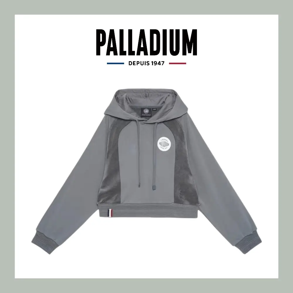 【PALLADIUM】短版logo帽T 女款 鼠尾草灰 198996/ M