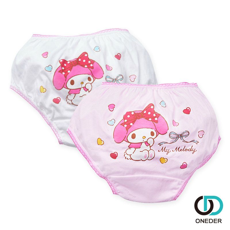 【ONEDER旺達棉品】三麗鷗美樂蒂純棉(2入)女童內褲/ 美樂蒂/ S