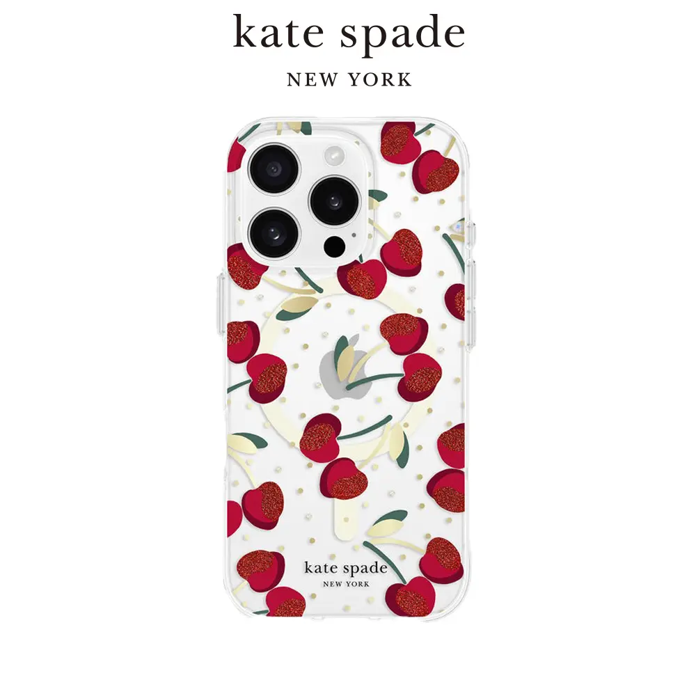 kate spade iPhone 16 精品磁吸防摔殼 嬌豔櫻桃