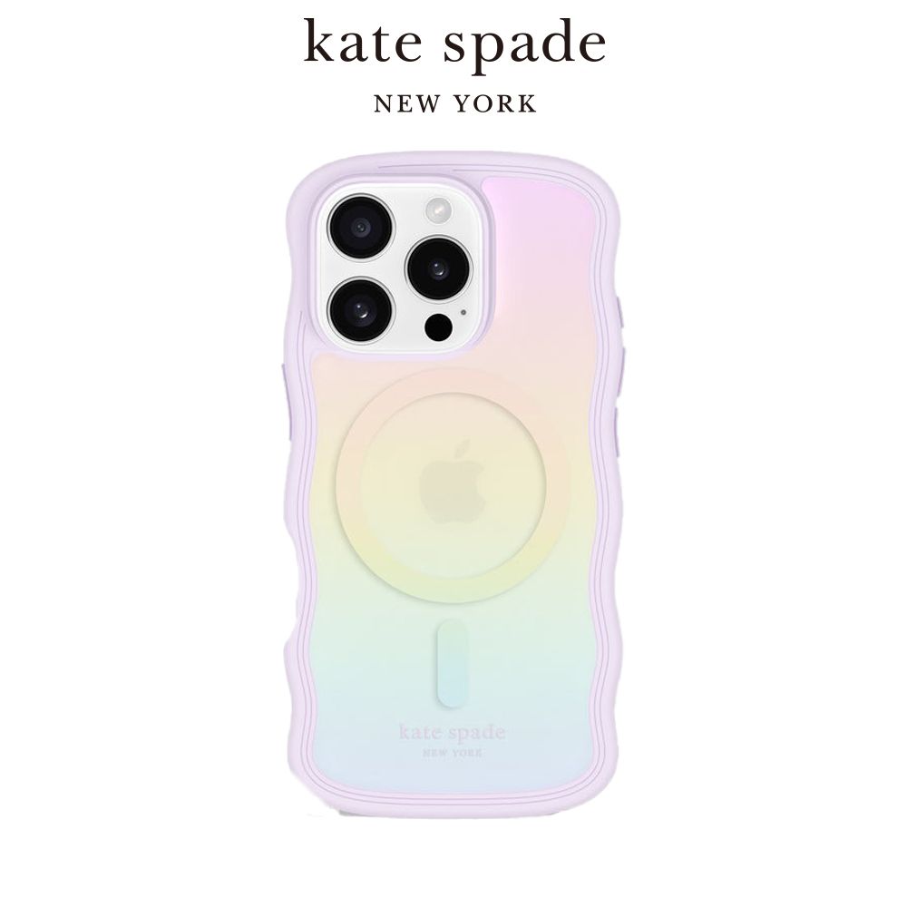 kate spade iPhone 16 精品磁吸防摔波浪殼 粉彩紫