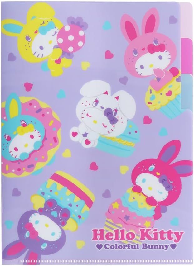 日本 sun-star 3層資料夾/ A5/ Hello Kitty 50周年紀念/ E
