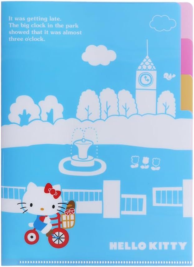 日本 sun-star 3層資料夾/ A5/ Hello Kitty 50周年紀念/ D