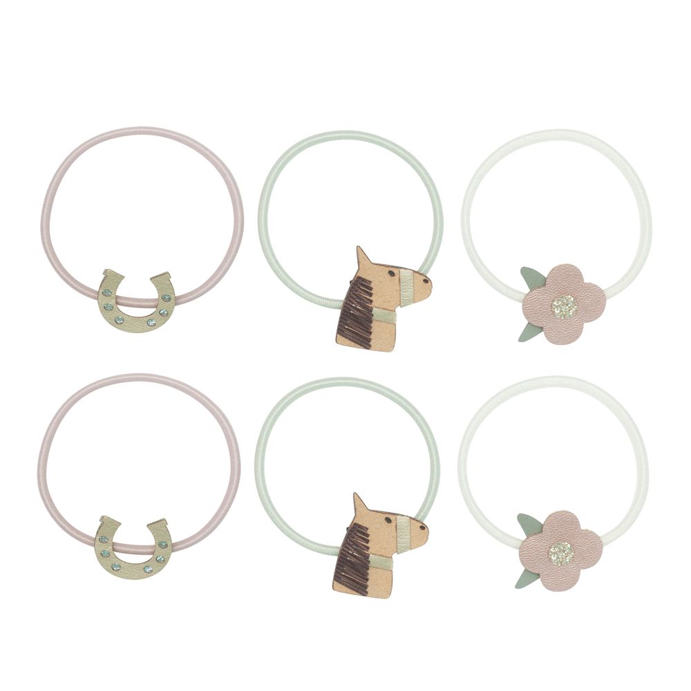 Mimi & Lula AW24鄉村家園俏皮小馬髮束/ 6入