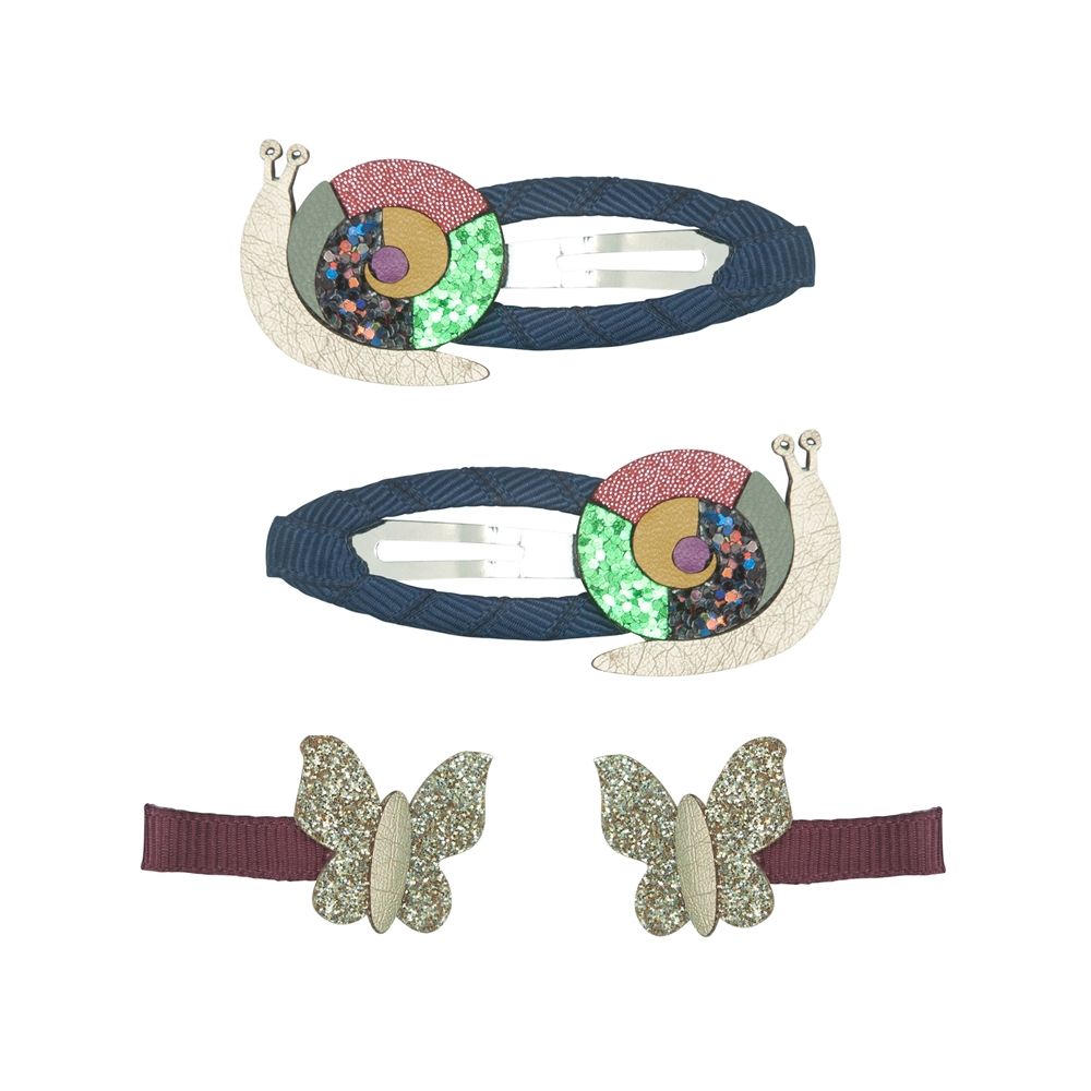 Mimi & Lula AW24秋日森林蝸牛蝴蝶綜合髮夾/ 4入