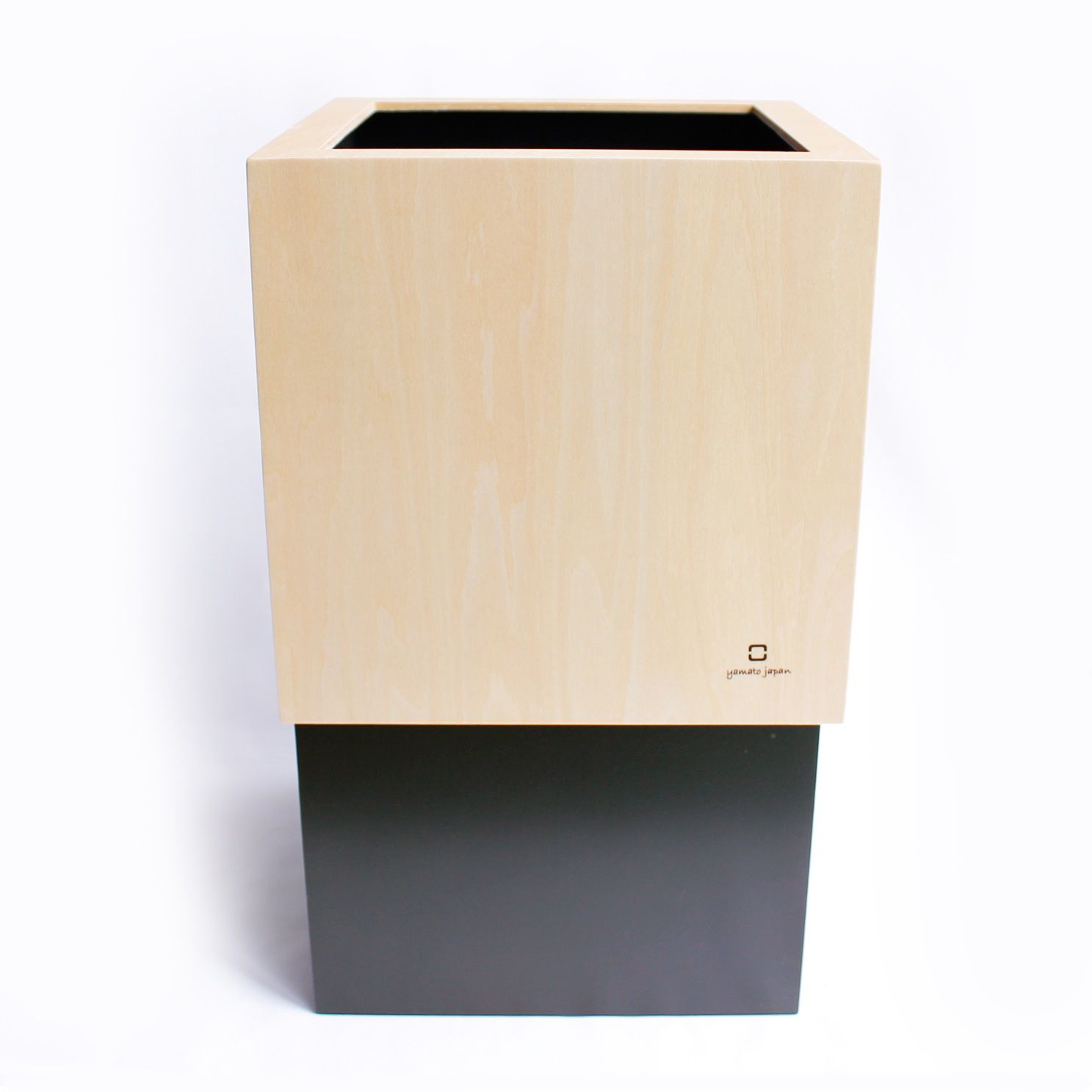 yamato japan｜純手工木製 WCUBE北歐風小型垃圾桶10L/ 黑色