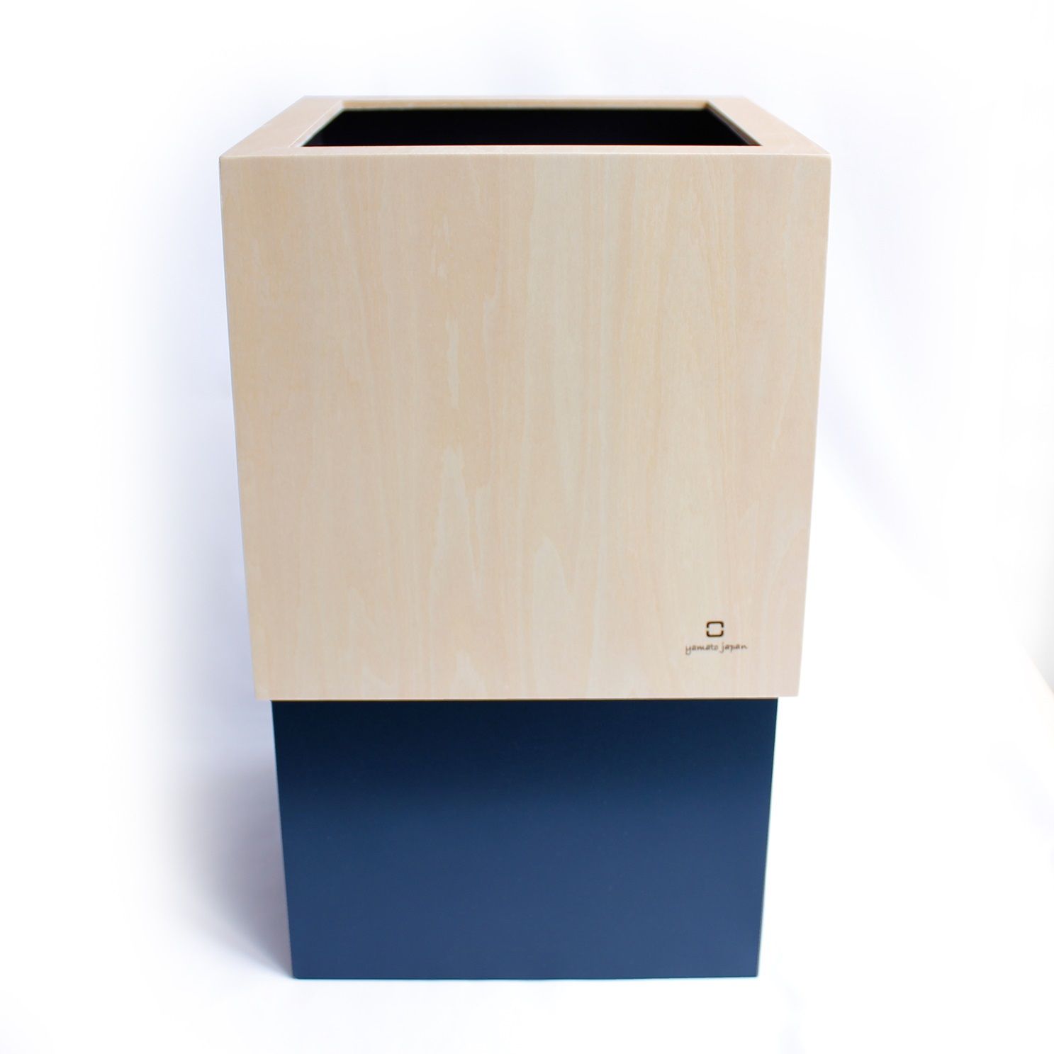 yamato japan｜純手工木製 WCUBE北歐風小型垃圾桶10L/ 深藍色