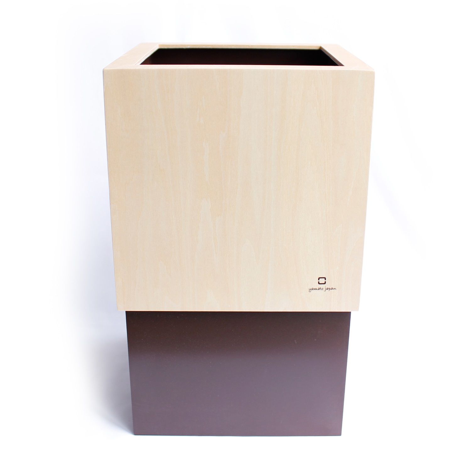 yamato japan｜純手工木製 WCUBE北歐風小型垃圾桶10L/ 深棕色