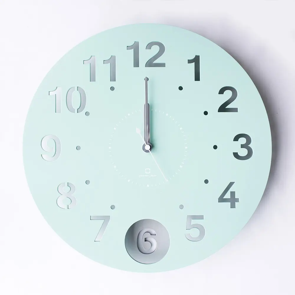 yamato japan Circle Clock 擺動式壁掛時鐘/ Tiffany藍綠