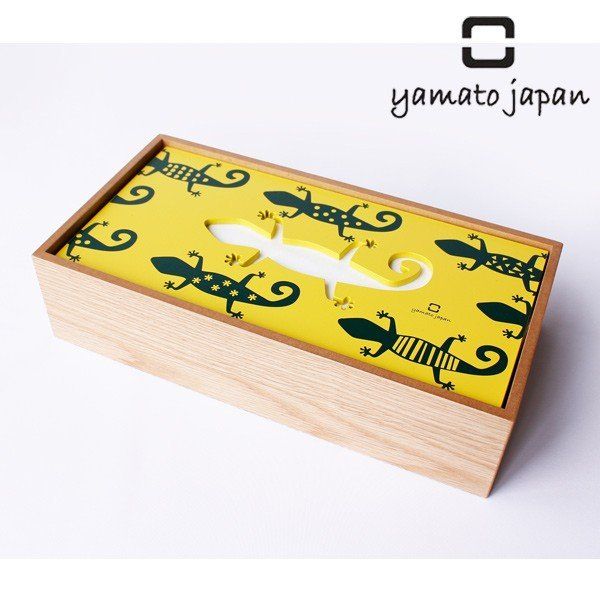 yamato japan haco純手工木製北歐風可愛面紙盒/ 蜥蜴