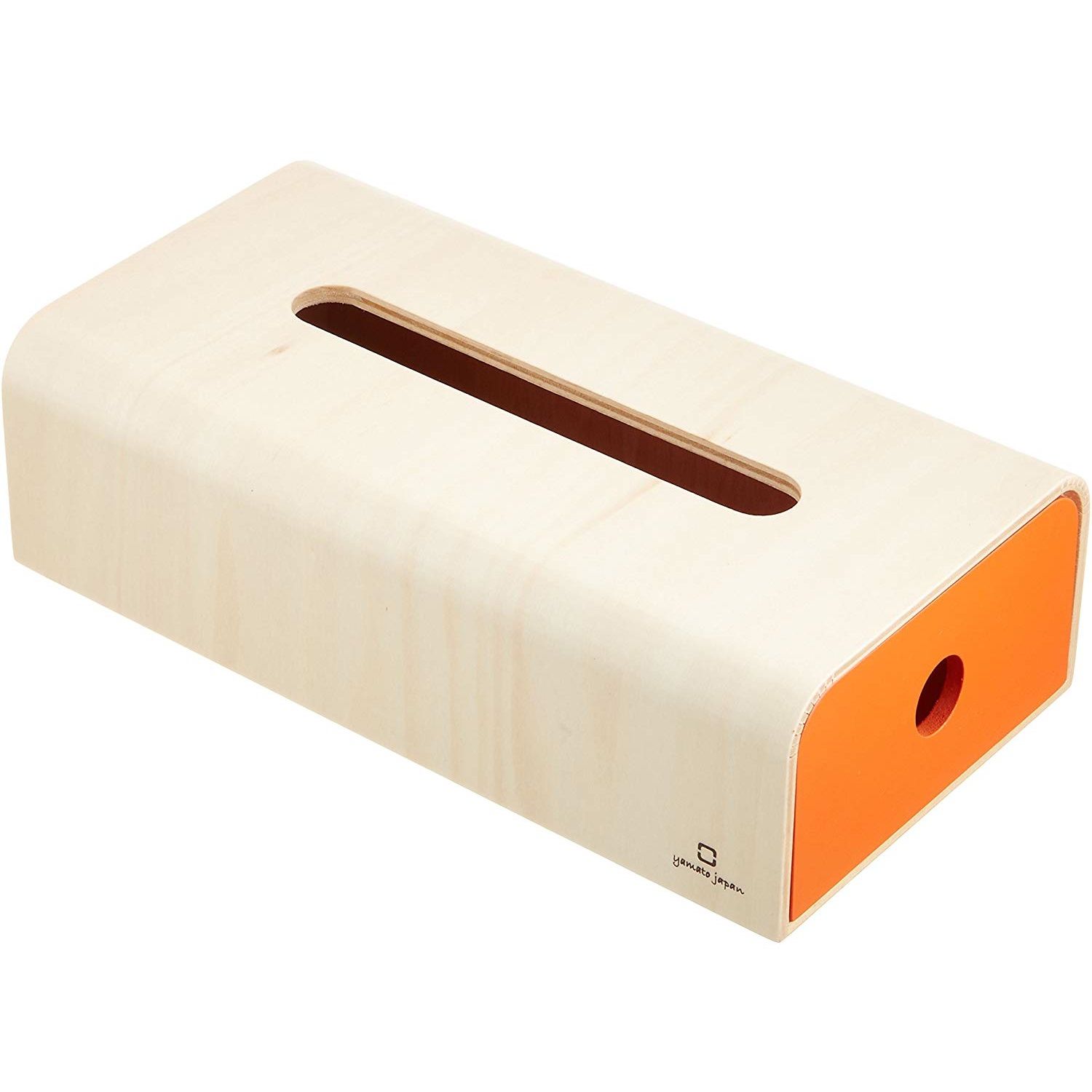 yamato japan soft pack純手工木製簡約風格抽屜式面紙盒/ 橘紅色