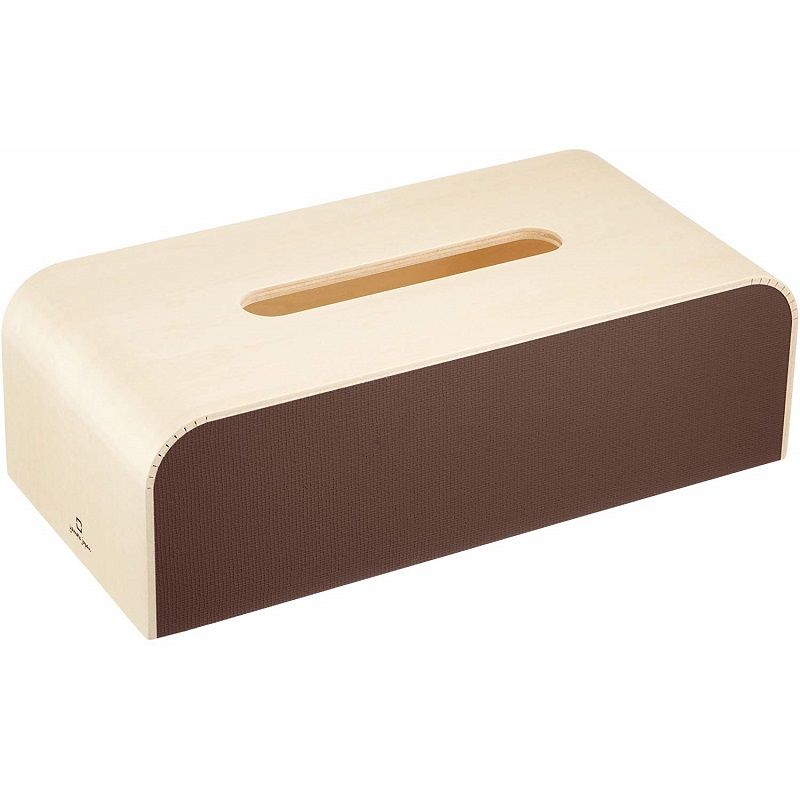 yamato japan 純手工木製北歐風color box面紙盒/ 棕色