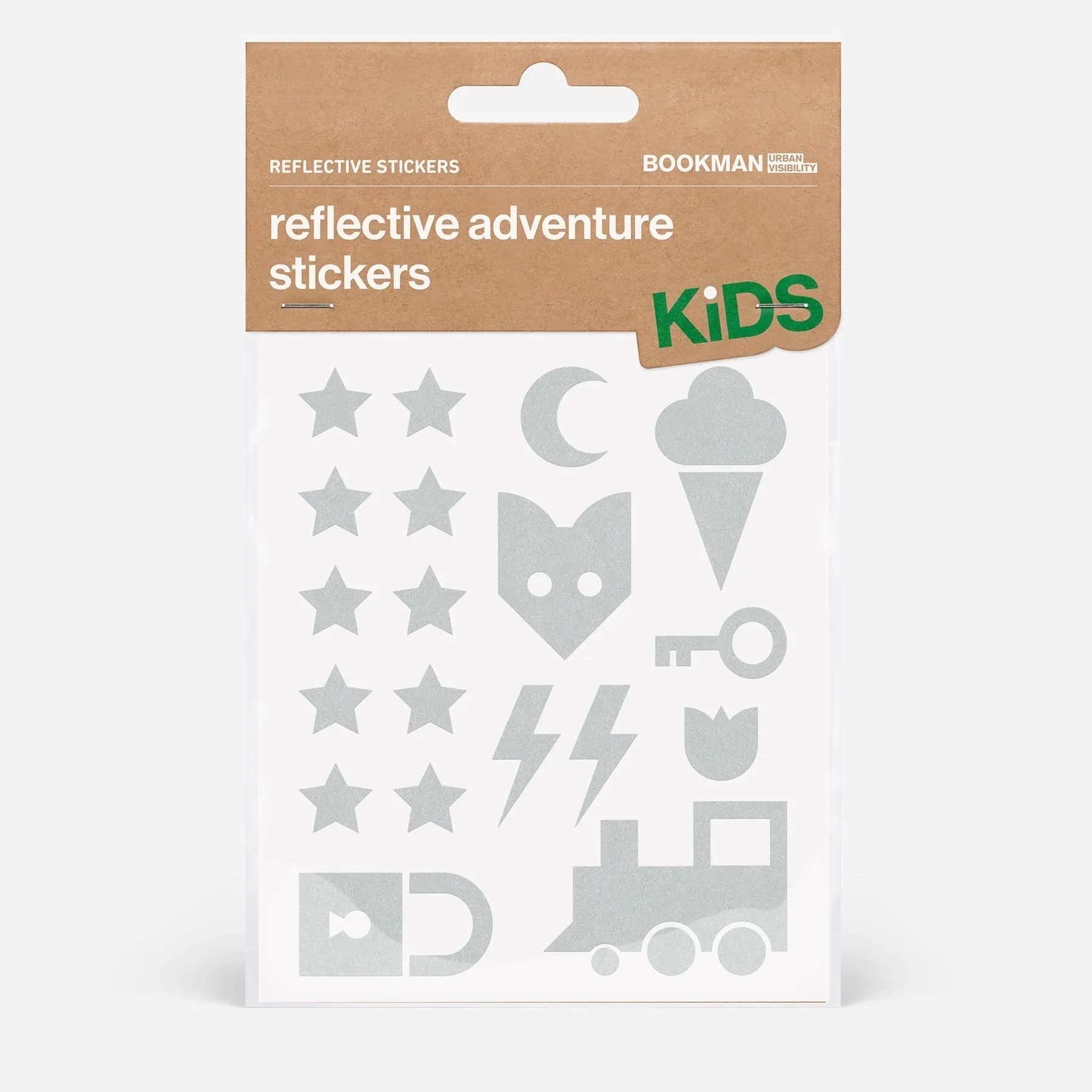 BOOKMAN Reflective Stickers Adventure造型反光貼紙/ 白