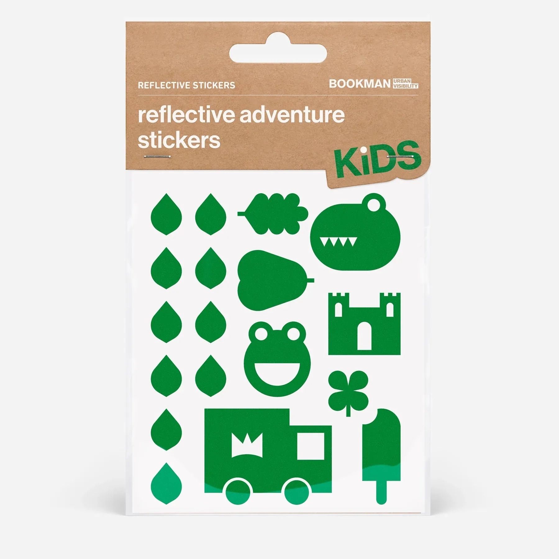 BOOKMAN Reflective Stickers Adventure造型反光貼紙/ 綠
