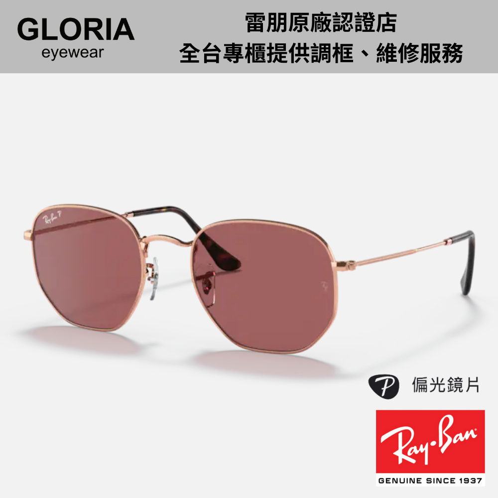 Ray Ban｜RB3548N-9202AF 六角形偏光紫色太陽眼鏡/ 公司貨