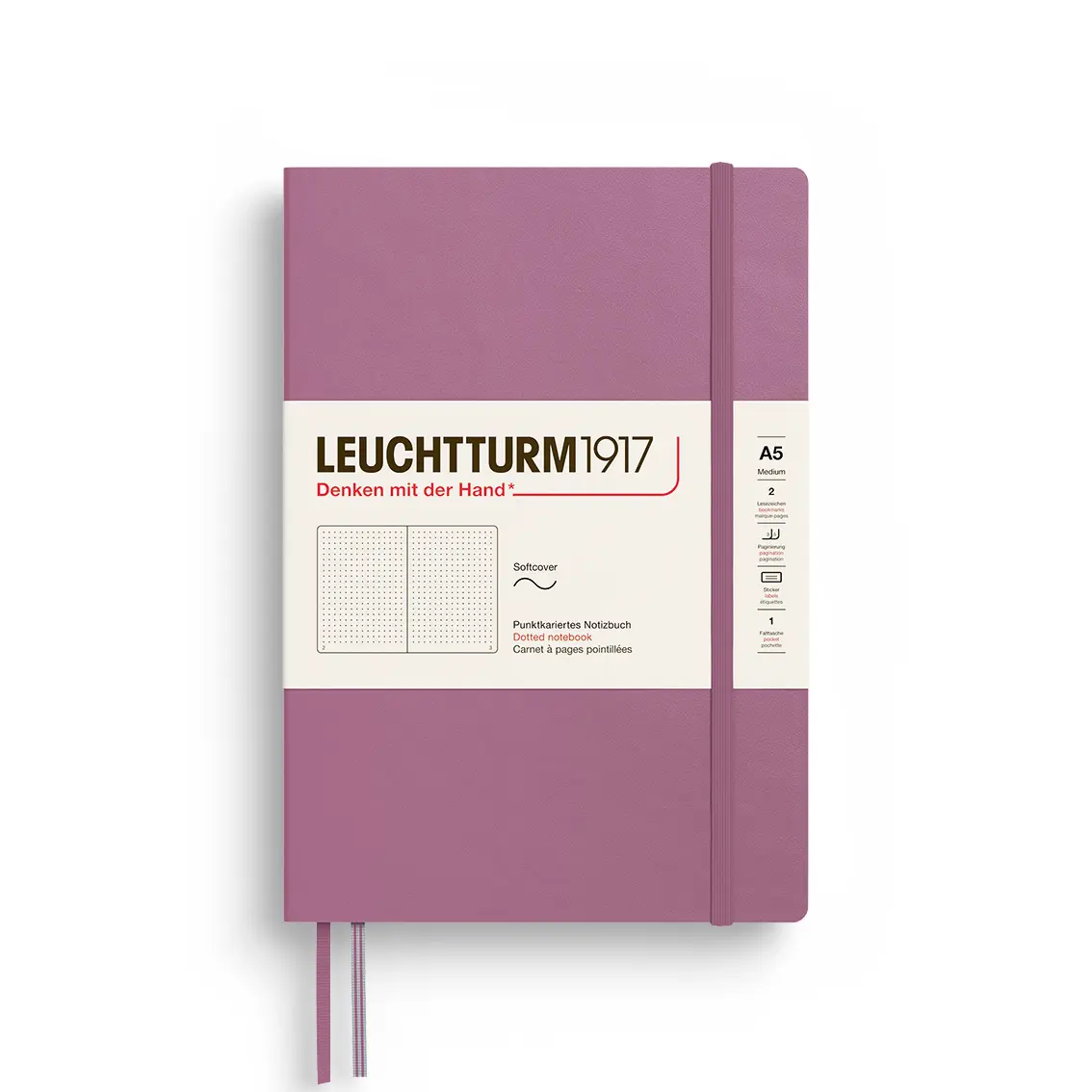 德國 LEUCHTTURM1917 軟殼筆記本/ A5/ 乾燥玫瑰粉/ 方點