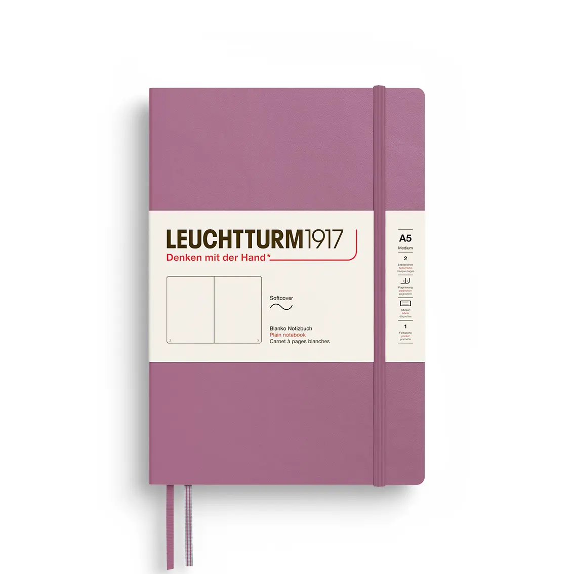 德國 LEUCHTTURM1917 軟殼筆記本/ A5/ 乾燥玫瑰粉/ 空白