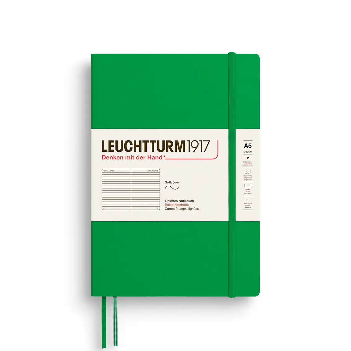 德國 LEUCHTTURM1917 軟殼筆記本/ A5/ 春天綠/ 橫線