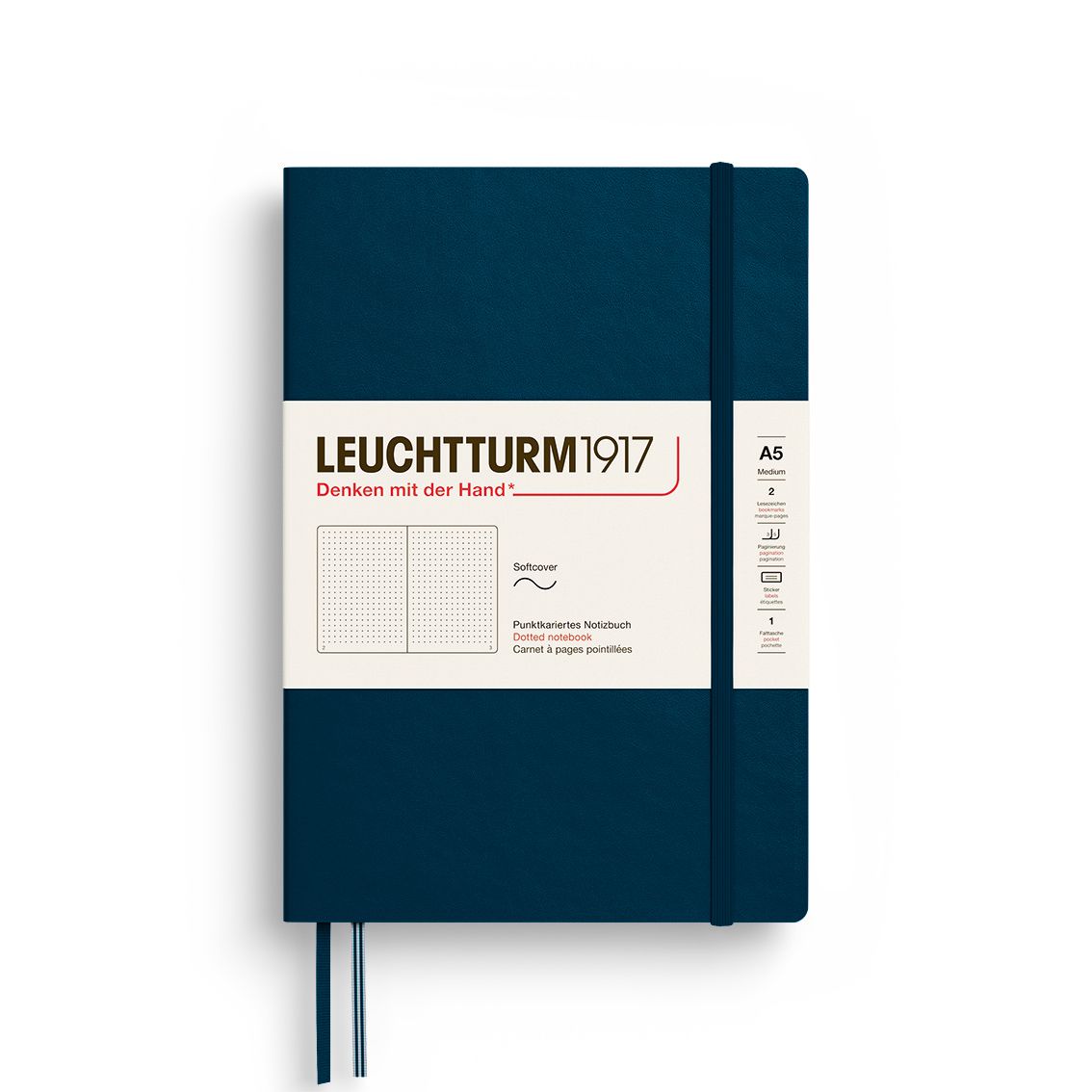 德國 LEUCHTTURM1917 軟殼筆記本/ A5/ 深海藍/ 方點