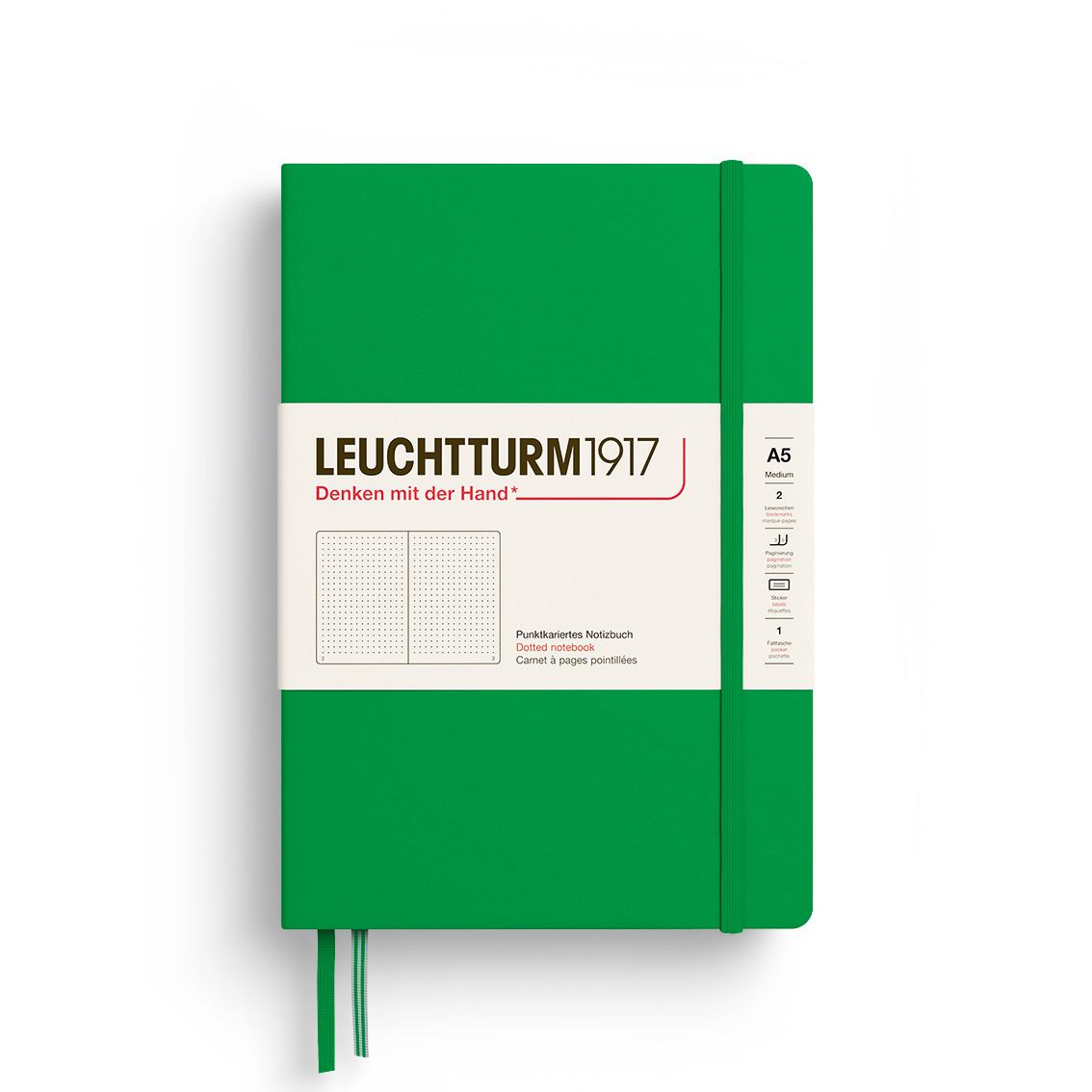 德國 LEUCHTTURM1917 硬殼筆記本/ A5/ 春天綠/ 方點