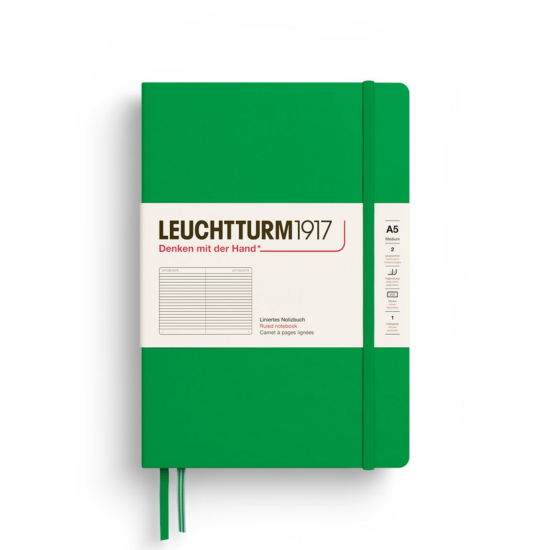 德國 LEUCHTTURM1917 硬殼筆記本/ A5/ 春天綠/ 橫線