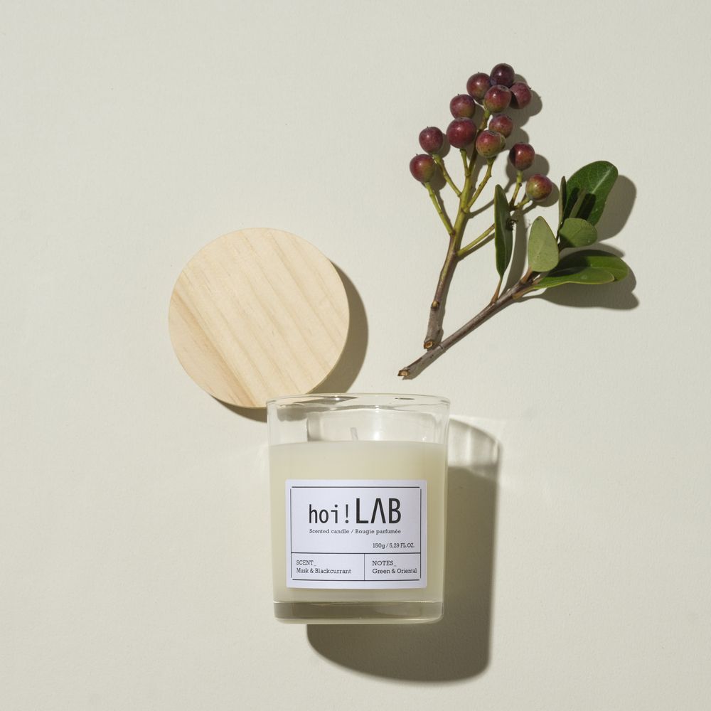 【hoi!LAB】實驗室-天然大豆香氛蠟燭150g/ 麝香黑醋栗葉
