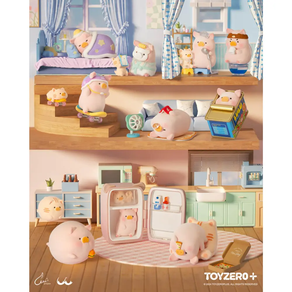 TOYZEROPLUS罐頭豬LuLu宅豬相伴系列公仔盒玩/ 8入盒裝