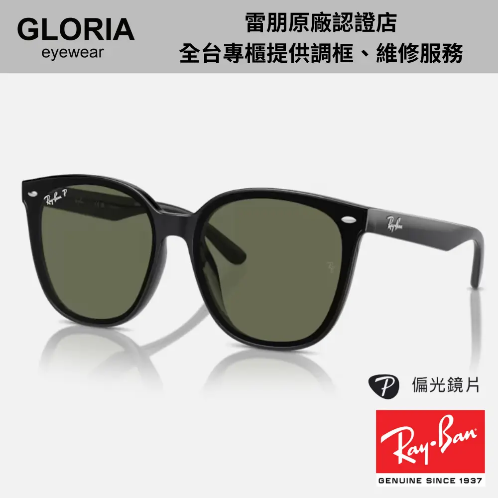 Ray Ban｜RB4423D-601/9A 修顏膠框偏光太陽眼鏡/ 公司貨