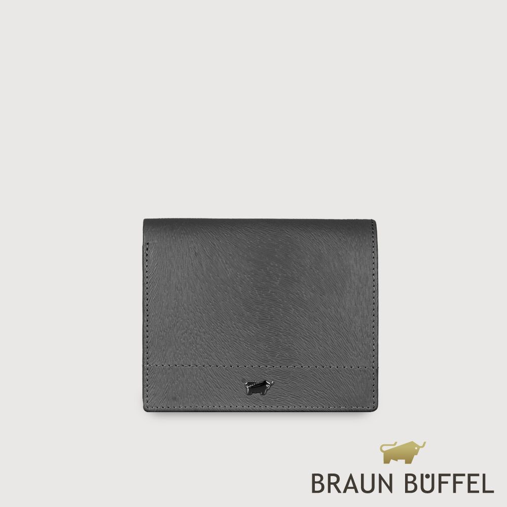【BRAUN BUFFEL 德國小金牛】台灣總代理 依雅娜 4卡兩折短夾-黑色/BF853-401-BK